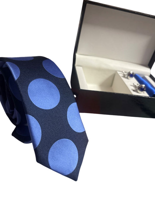 blue bubble set ( tie | pocket square | cufflinks)