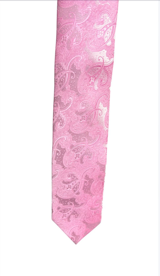 pink printed set (tie | pocket square | cufflinks)