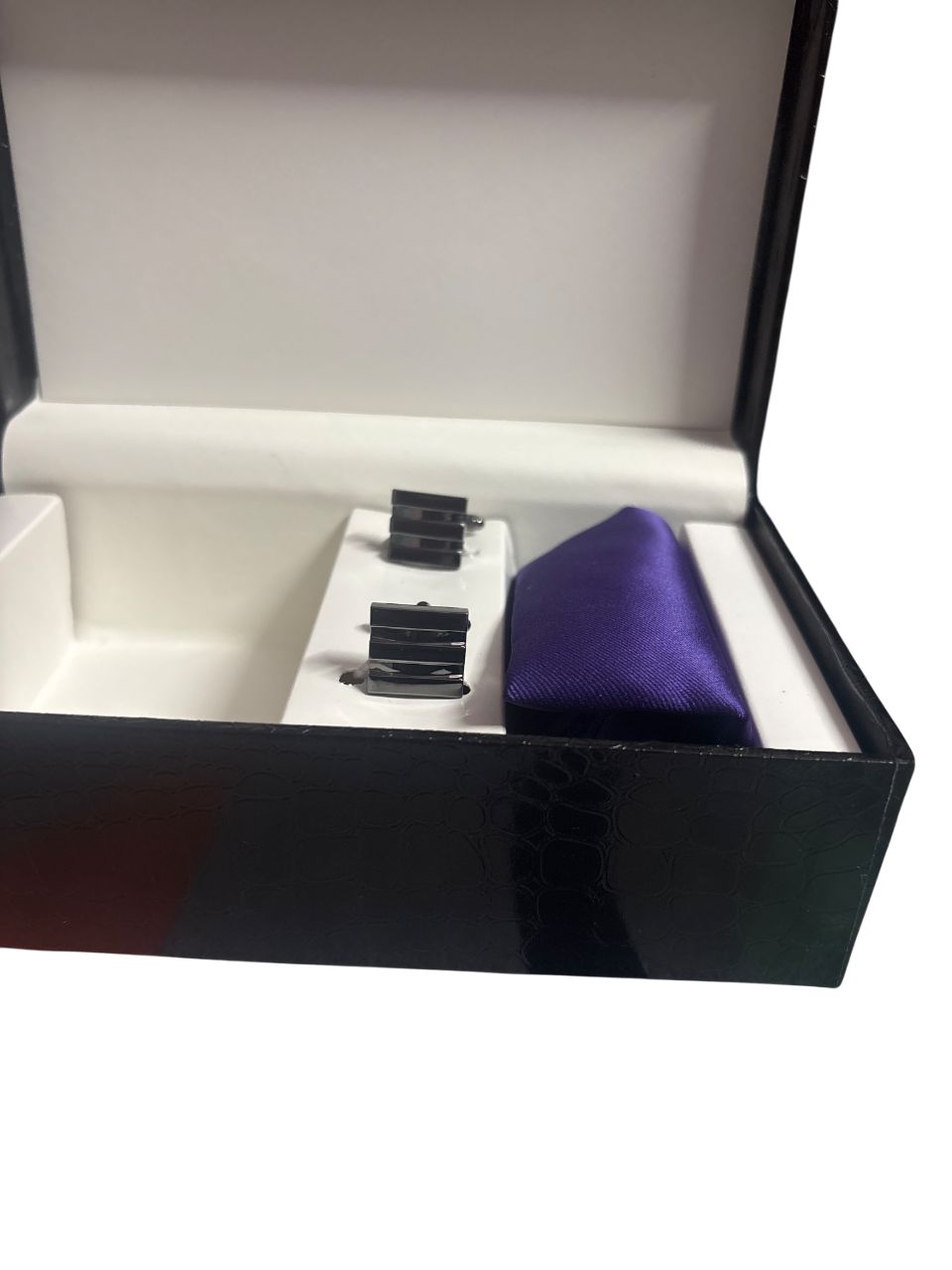 purple brown set ( tie | pocket square | cufflinks)