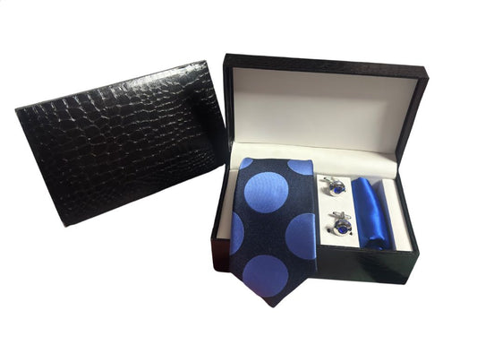 blue bubble set ( tie | pocket square | cufflinks)